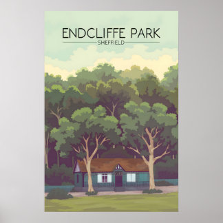 Póster Endcliffe Park Sheffield Travel Poster
