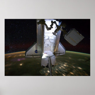 Póster Endeavor del transbordador espacial acoplado a la
