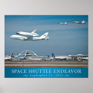 Póster Endeavor del transbordador espacial con poster de