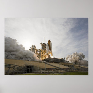 Póster Endeavor del transbordador espacial despega 3