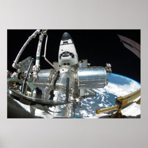 Póster Endeavor del transbordador espacial e ISS