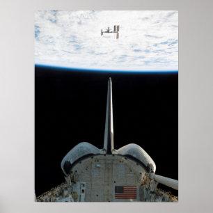 Póster Endeavor del transbordador espacial e ISS