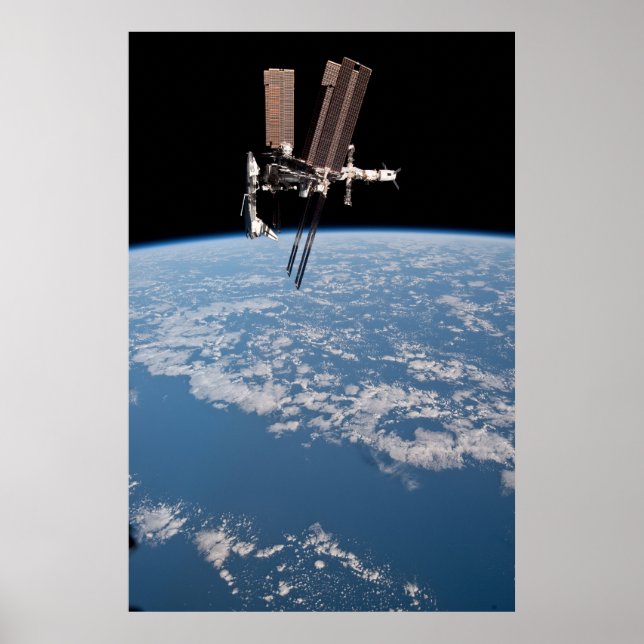 Póster Endeavor del transbordador espacial e ISS (Frente)