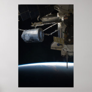 Póster Endeavor del transbordador espacial e ISS