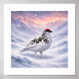 Póster Enduring the Storm — Ptarmigan in the Japanese Alp