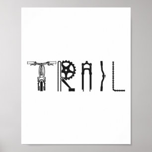 Póster Enduro Mtb Bicicleta De Montaña Bajando Cuesta Vin