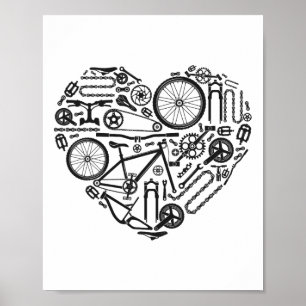 Póster Enduro Mtb Bicicleta De Montaña Bajando Por La Col