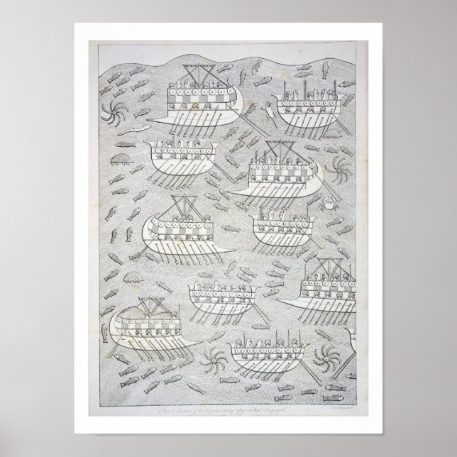 Póster Enemigos de los asirios que se refugian en barcos, (Frente)