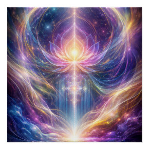 Póster Energía de Loto Celestial – Espiritualidad Abstrac