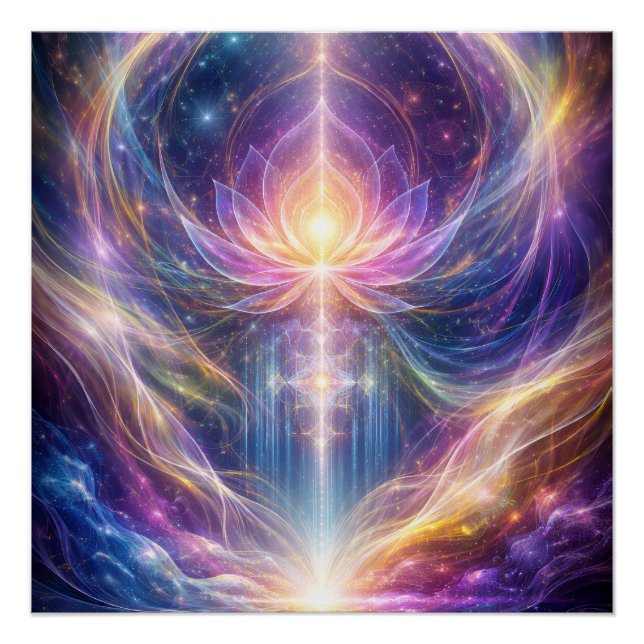 Póster Energía de Loto Celestial – Espiritualidad Abstrac (Anverso)