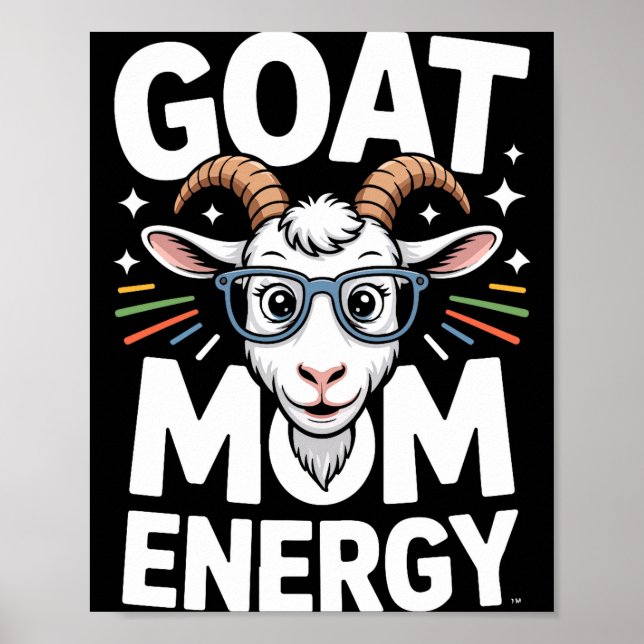 Póster Energía de Mamá Cabra Gafas Espectáculo Diversión  (Frente)