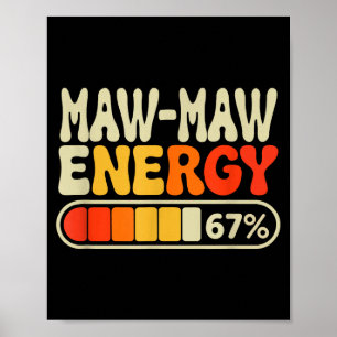 Póster Energía de Maw-maw 67 por ciento gráfico retro par