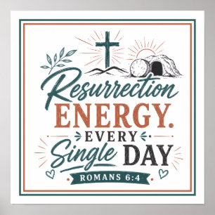 Póster Energía de Resurrección Cada Día Motivacional