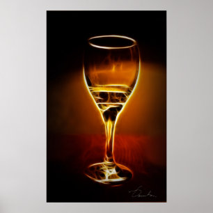 Póster Energía del vino en el interior del vaso
