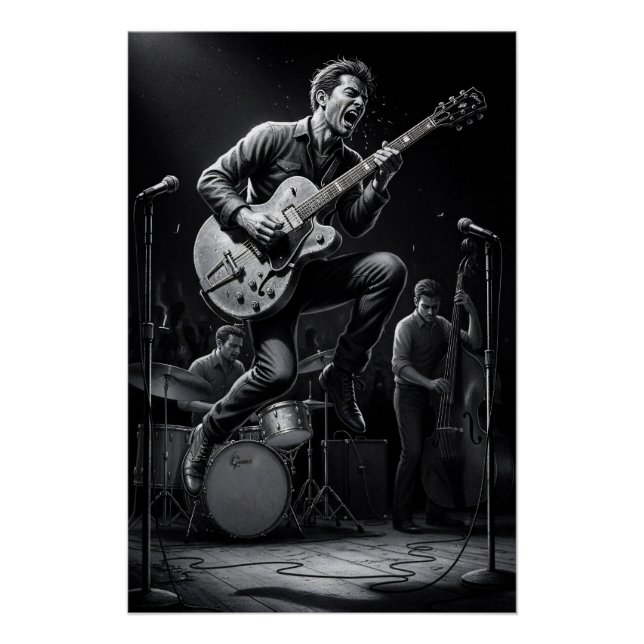 Póster Energía en blanco y negro (Anverso)