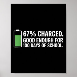 Póster Energía para 100 días de escuela divertido profeso