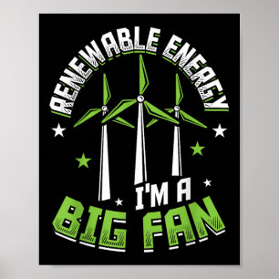Póster Energía Renovable Im Un Gran Ventilador Protección