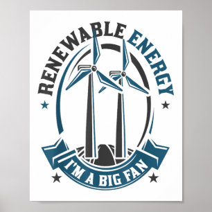 Póster Energía Renovable Im Un Gran Ventilador Protección