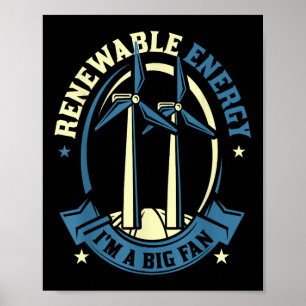 Póster Energía Renovable Im Un Gran Ventilador Protección