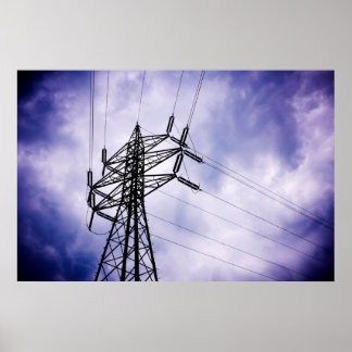 Póster Energía: Torre de transmisión de electricidad