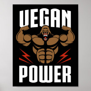 Póster Energía Vegan - Formación De Gorilas Y Construcció