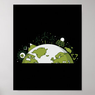 Póster Energía y amplificador renovables; reciclado - Med