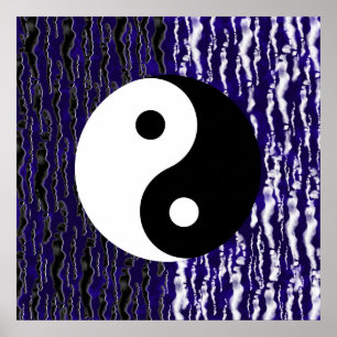 Póster Energía Zen Tranquilidad Azul Yin Yang