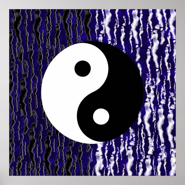 Póster Energía Zen Tranquilidad Azul Yin Yang (Frente)