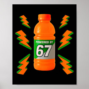 Póster Energizado por 67 Aura Energy Divertido 6 7 Meme S