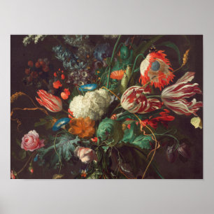 Póster Enero Davidsz De Heem - florero de flores