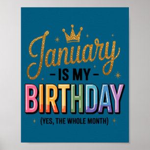 Póster enero es mi cumpleaños sí todo el mes