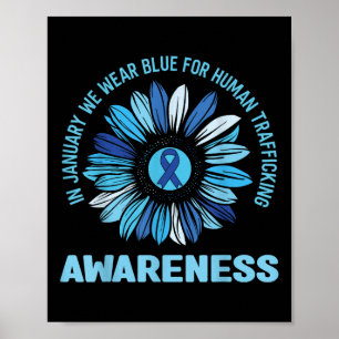 Póster Enero Usa Cinta Azul Contra El Tráfico Humano