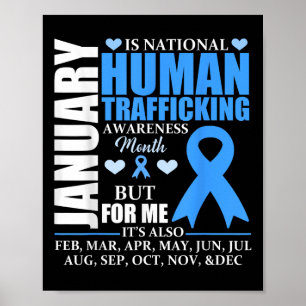 Póster Enero Usamos Cinta Azul Contra El Tráfico Humano