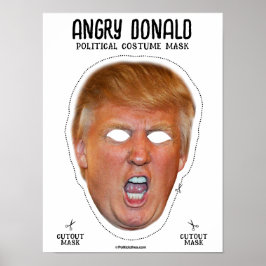 Póster Enfadada máscara de disfraces de Donald