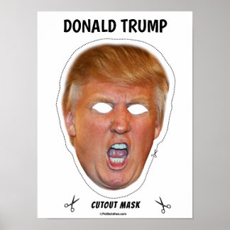 Póster Enfadada máscara de disfraces de Donald