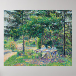 Póster Enfants attabés dans le jardin Camille Pissarro