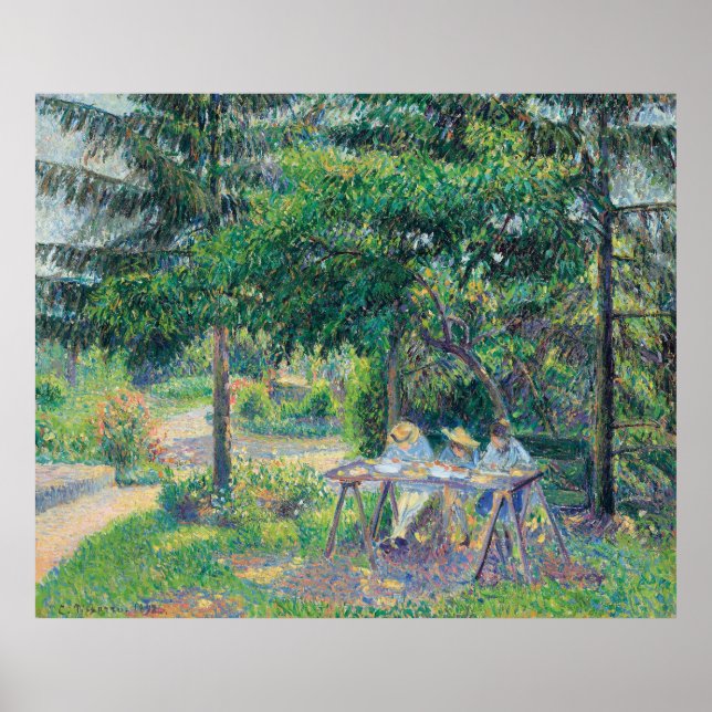 Póster Enfants attabés dans le jardin Camille Pissarro (Frente)