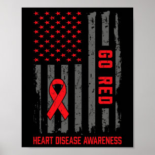 Póster Enfermedad Bandera Americana Ir Enfermedad del Cor