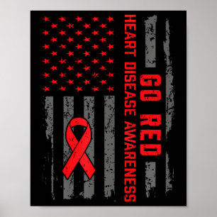 Póster Enfermedad cardíaca Bandera estadounidense Enferme