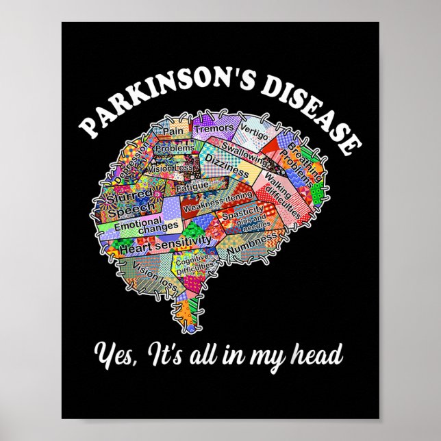 Póster Enfermedad de Parkinsons, sí, es todo en el cerebr (Frente)
