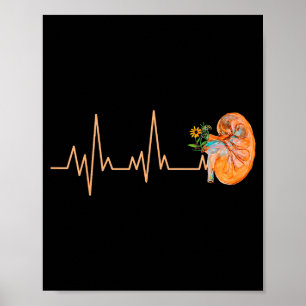 Póster Enfermedad del ritmo cardíaco renal Conciencia Diá