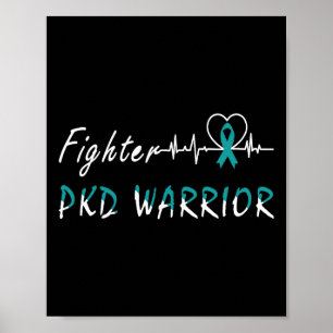 Póster Enfermedad renal Pkd Guerrero luchador de apoyo