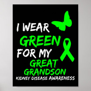 Póster Enfermedad Renal Que Uso Verde Para Mi Gran Nieto