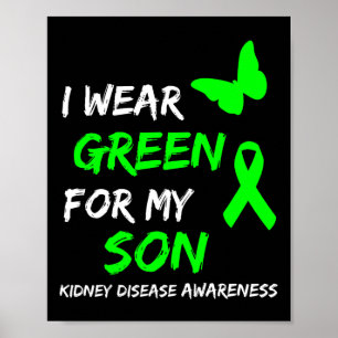 Póster Enfermedad Renal Que Uso Verde Para Mi Hijo Cinta