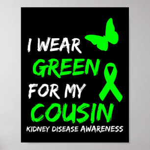 Póster Enfermedad Renal Que Uso Verde Para Mi Primo Cinta