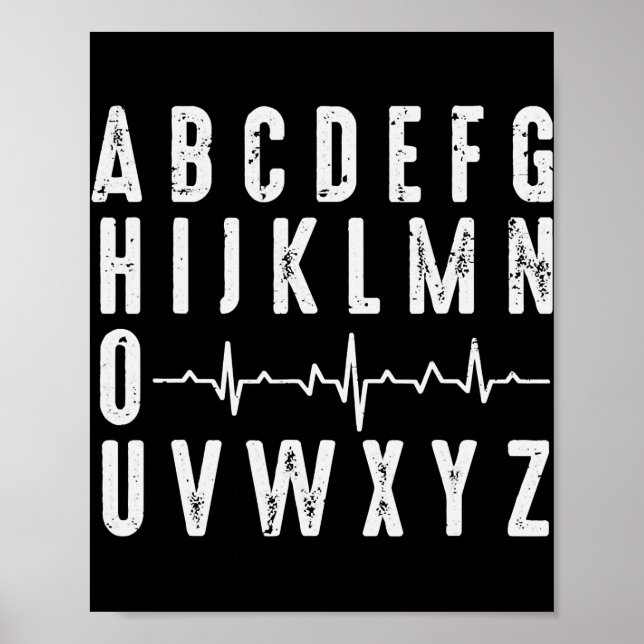 Póster Enfermera ABC: Ritmo cardíaco PQRST EKG (Frente)