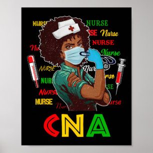 Póster Enfermera afroamericana de historia negra en el me