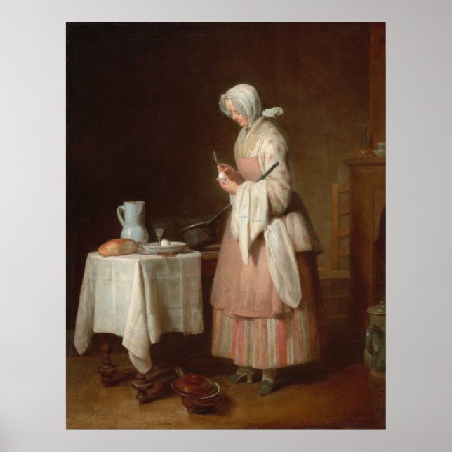 Póster Enfermera atenta - Jean-Siméon Chardin Bella Artes (Frente)