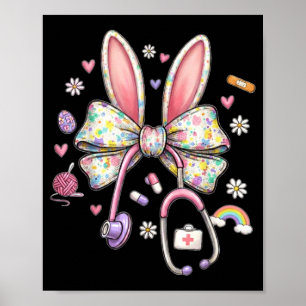 Póster Enfermera Bunny divertida enfermera de Pascua Enfe