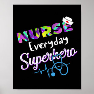 Póster Enfermera cada día Superhéroe Coloring Internation